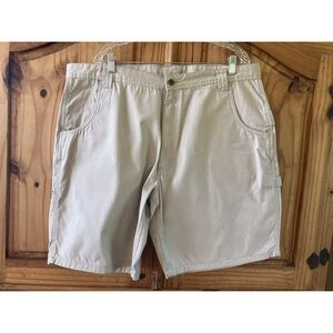 Men's Lakin McKey Dungaree Relaxed Fit tan carpenter shorts size 42 - NWT